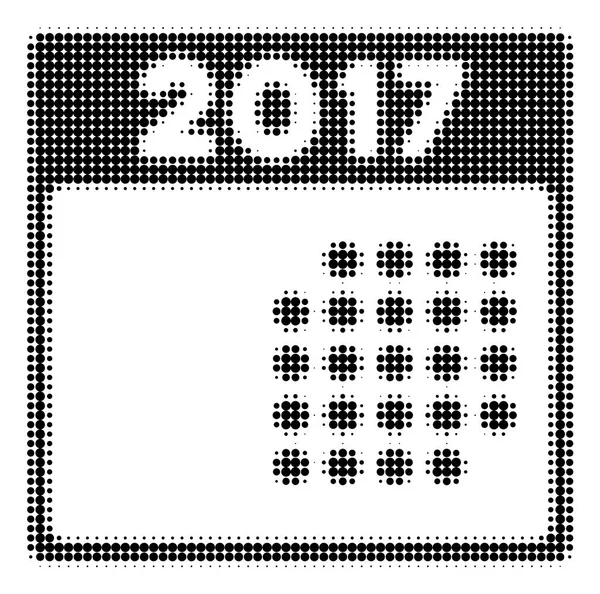 2017 miesiąca kalendarzowego półtonów ikona — Wektor stockowy