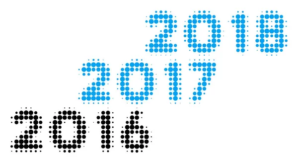 From 2016 To 2018 Levels Halftone Icon — Stock Vector