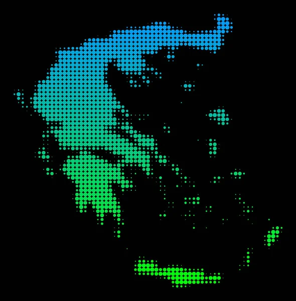 半色调希腊地图 — 图库矢量图片