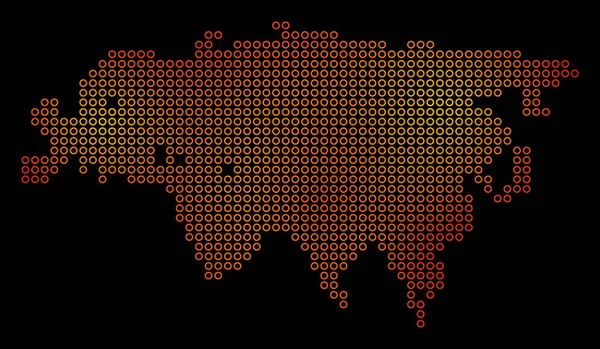 Dot Feuer Eurasia Karte — Stockvektor