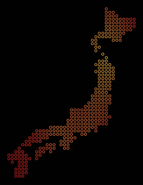 Prickade brand Japan karta — Stock vektor