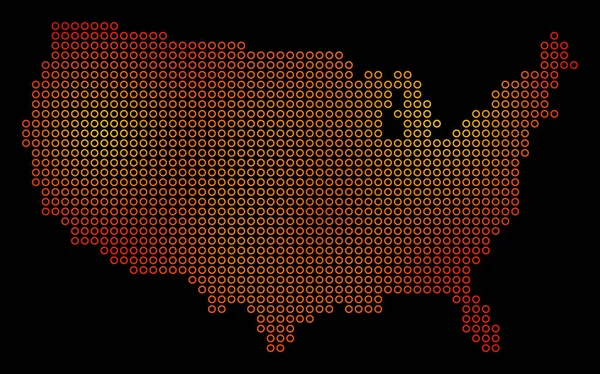 Tečkovaný požární mapa Usa — Stockový vektor