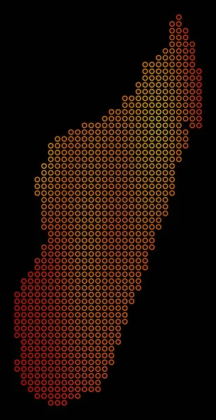 Noktalı ateş Madagaskar Adası Haritası — Stok Vektör