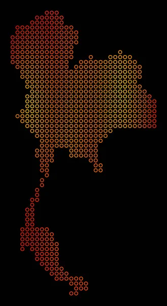 Mapa de Tailandia Fuego punteado — Archivo Imágenes Vectoriales