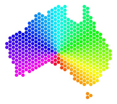 Spektrum altıgen Avustralya harita