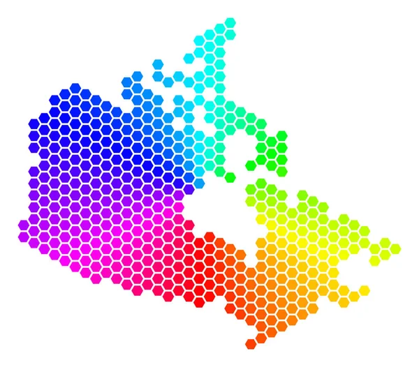 Spectrum Hexagon Kanada karta — Stock vektor