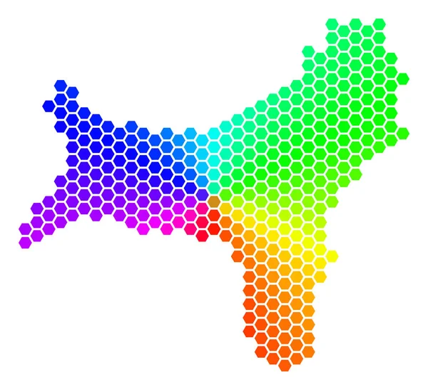 Carte de l'île Spectrum Hexagon Christmas — Image vectorielle