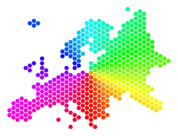 Mapa de Spectrum Hexagon Europe — Vector de stock