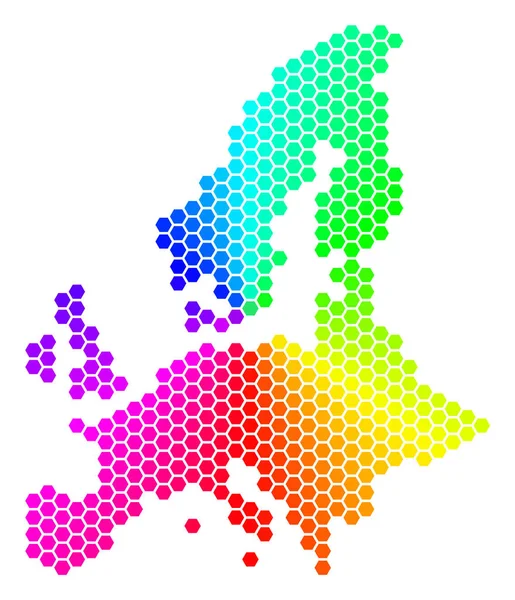 Spectrum Hexagon Mapa de la Unión Europea — Vector de stock