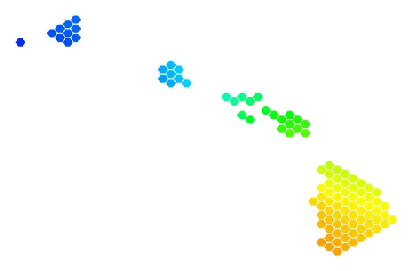 Spectrum Hexagon Havaii öarna karta — Stock vektor