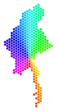 Spektrum altıgen Myanmar Haritası