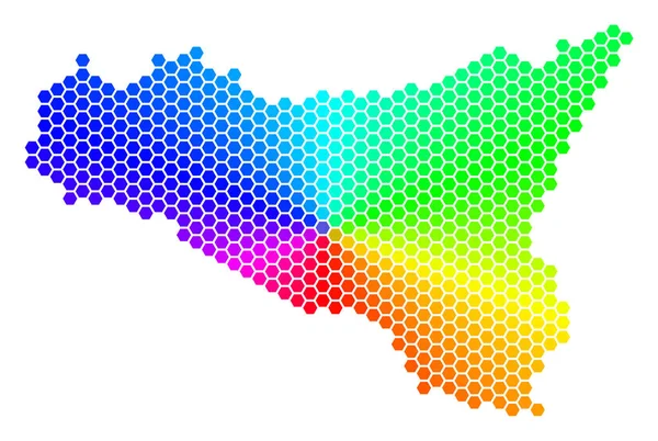 Carte de Spectrum Hexagon Sicilia — Image vectorielle