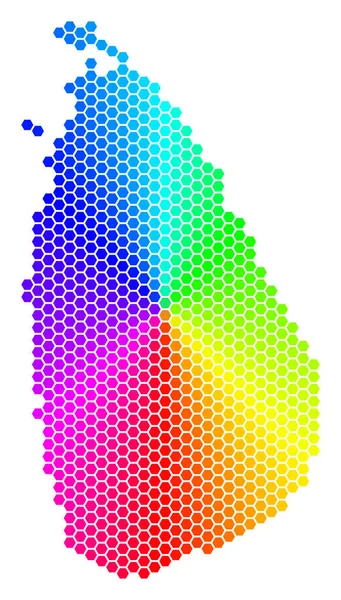 Spectrum Hexagon Sri Lanka Island Mapa — Vector de stock