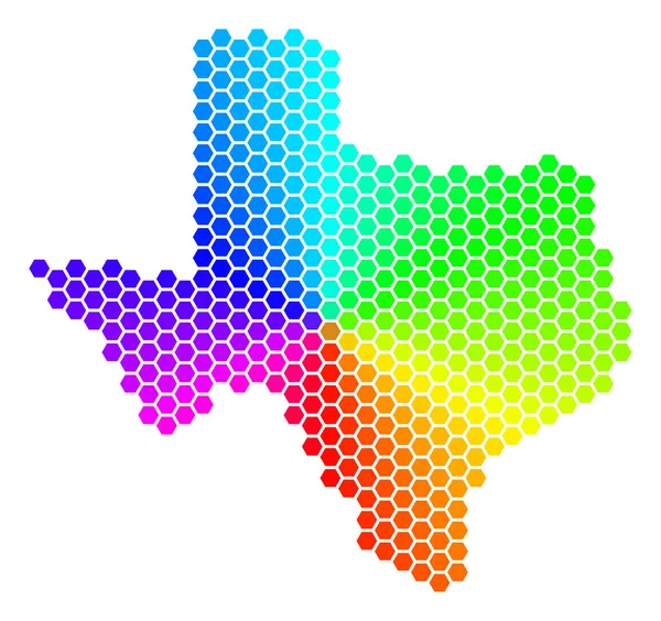 Mapa do hexágono do espectro Texas — Vetor de Stock