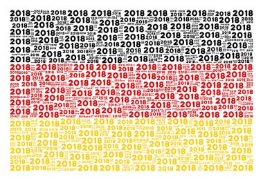 Alman bayrağı mozaik 2018 yıl metin öğeleri