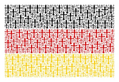 Almanya bayrağı kolaj Christian Cross öğeleri