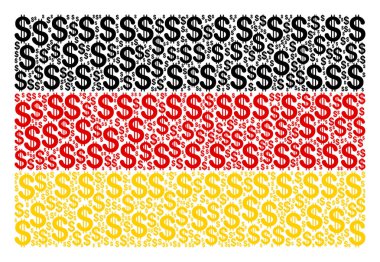 Almanya bayrağı kolaj Doları öğeleri