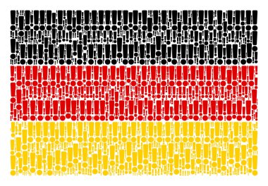 Almanya bayrağı mozaik ünlem işareti simgeleri