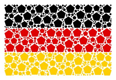 Alman bayrağı desen dolgulu Pentagon öğeleri