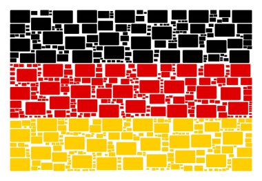 Alman bayrağı mozaik dolu dikdörtgen simgeler