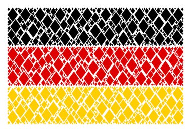 Almanya bayrağı mozaik dolu Rhombus öğeleri