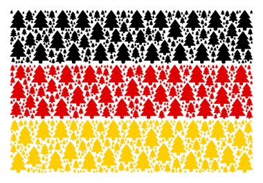 Alman bayrağı mozaik köknar ağacı öğelerinin