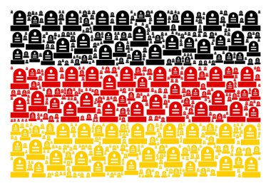 Almanya bayrağı mozaik mezar öğeleri