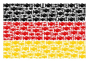 Almanya bayrağı mozaik el sıkışma öğeleri