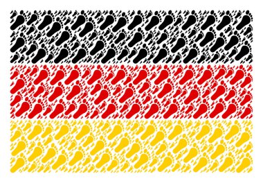 Alman bayrağı desen insan ayak izi öğeleri