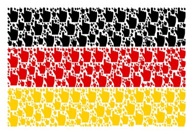 Alman bayrağı kolaj işaret parmağı simgeler