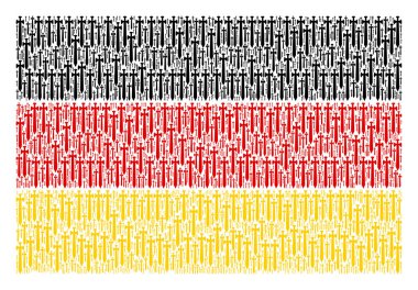 Alman bayrağı kolaj ortaçağ kılıç öğeleri