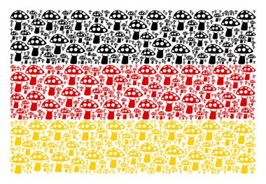 Alman bayrağı kolaj mantar simgeler