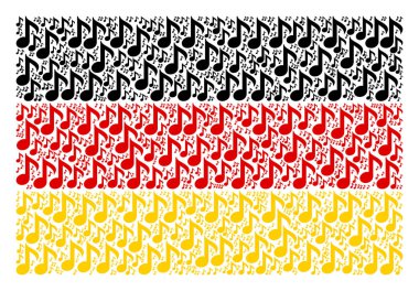 Almanya bayrağı kolaj müzikal Not öğeleri