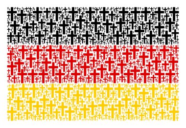 Alman bayrağı mozaik dini çapraz simgeler