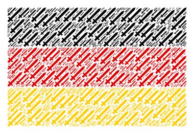 Almanya bayrağı kolaj kılıç simgeler