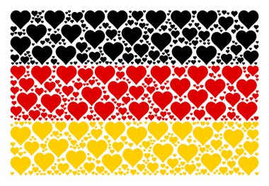 Alman bayrağı deseni Sevgililer kalp simgeler