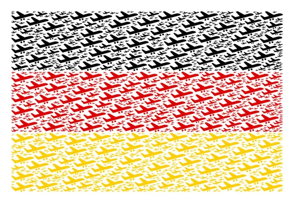 Deutschland Flaggenmuster der Flugzeug-Symbole — Stockvektor