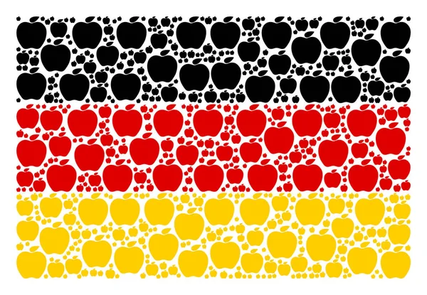 Deutsche Flagge Collage aus Apfelstücken — Stockvektor