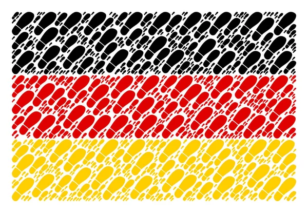 Alemania Bandera Collage of Boot Huella iconos — Archivo Imágenes Vectoriales