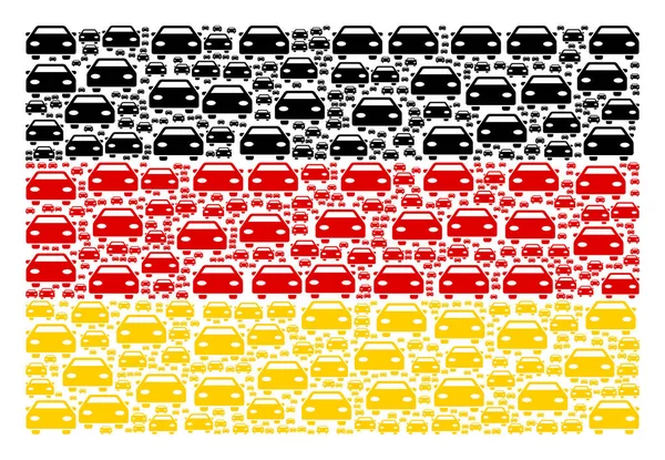 Deutsches Fahnenmuster von Auto-Ikonen — Stockvektor