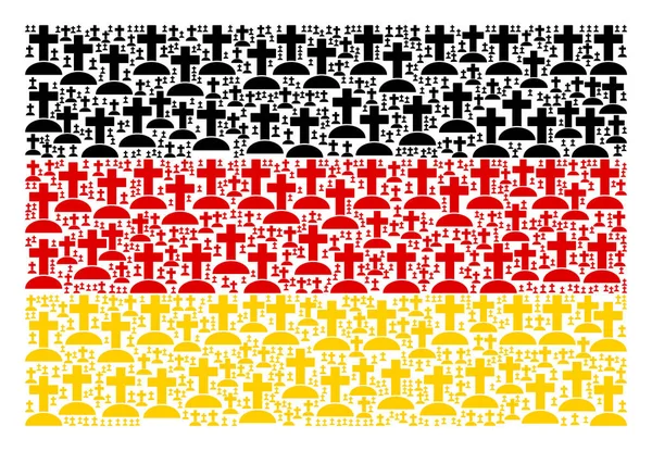 Bandera de Alemania Mosaico de iconos del cementerio — Archivo Imágenes Vectoriales