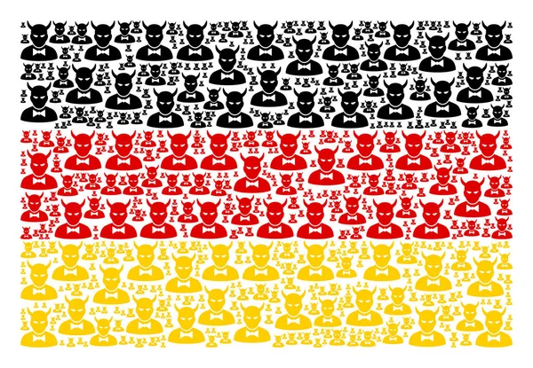 Deutschland Flaggenmosaik aus Teufelsikonen — Stockvektor