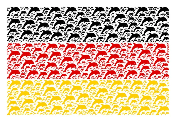 Duitsland vlag patroon van Dolphin pictogrammen — Stockvector
