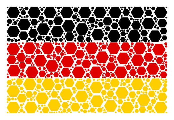 Deutschland Flaggencollage aus gefüllten Sechsecksymbolen — Stockvektor