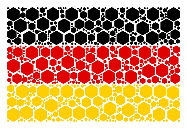 Alemania Bandera Collage of Filled Hexagon Artículos — Archivo Imágenes Vectoriales