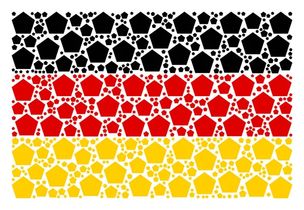 Deutsches Fahnenmuster aus gefüllten Fünfecken — Stockvektor