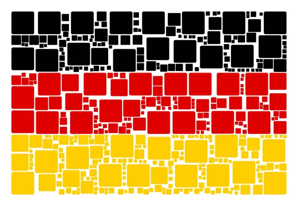 Bandera de Alemania Collage de iconos cuadrados llenos — Archivo Imágenes Vectoriales
