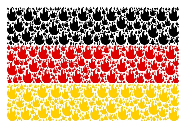 Modello di bandiera tedesca di icone di fuoco Fiamma — Vettoriale Stock