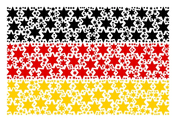 Collage de estrellas de fuegos artificiales con bandera alemana — Archivo Imágenes Vectoriales
