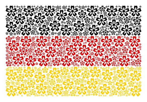 Duitse vlag Collage van bloem pictogrammen — Stockvector